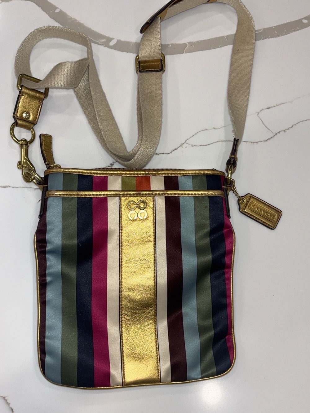 Coach Julia Stripe Legacy Crossbody Bag - Picture 2 of 7